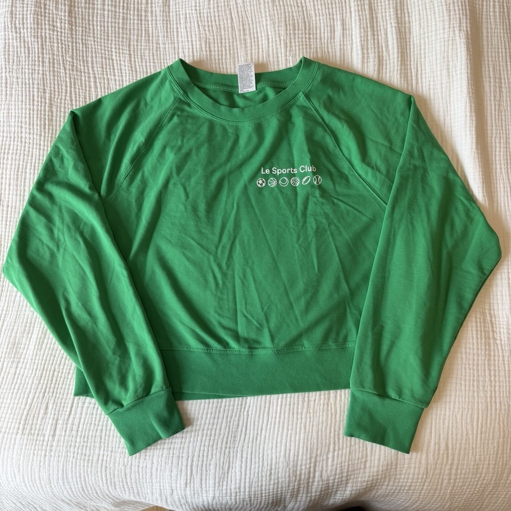 NWT All in Motion Womens Green Graphic Cropped Crewneck XL Athleisure Lounge Gym